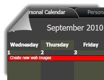 Shared calendar displayed in a member’s public profile