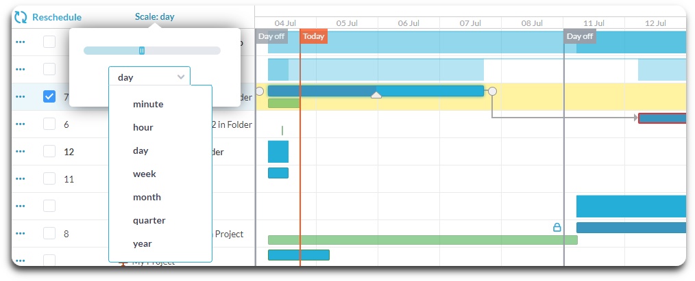 Gantt-diagram | Funktioner OneDesk Help Desk og projektledelse