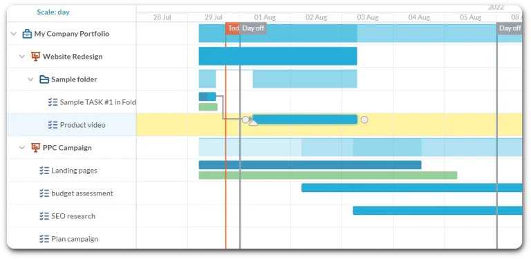 pm gantt chart for professional services