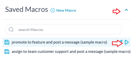 Select and run saved macro