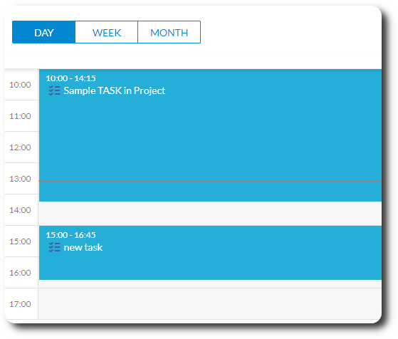 vue quotidienne du calendrier