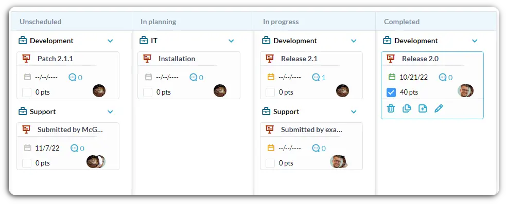 project kanban board