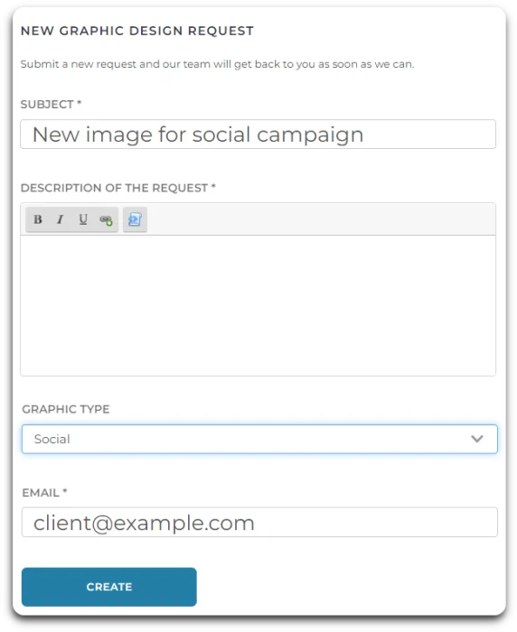 formulários de pedido de design